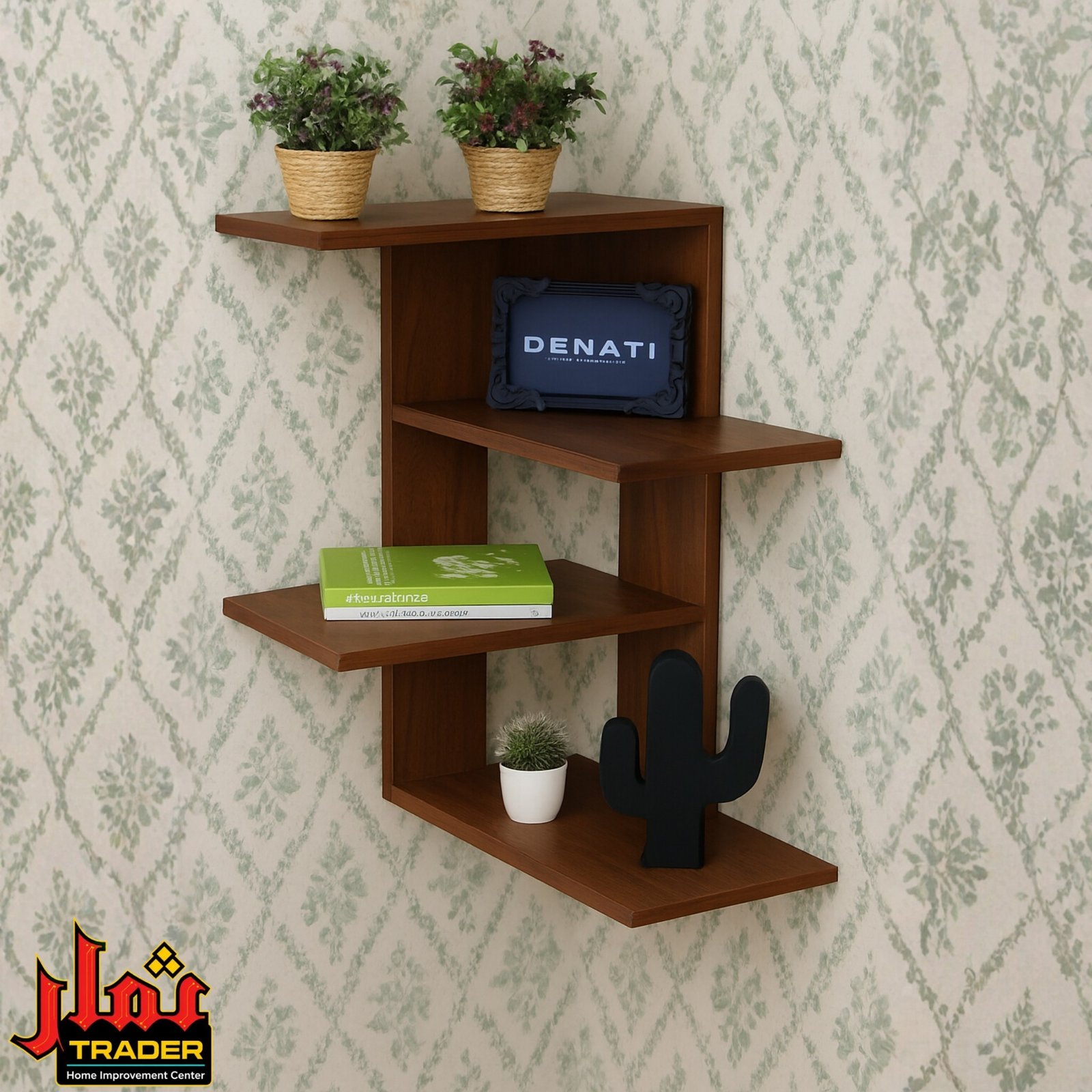 Modern White Wooden Wall Shelves with 4-Tier Design | Decorative Floating Wall Rack for Home - Image 2