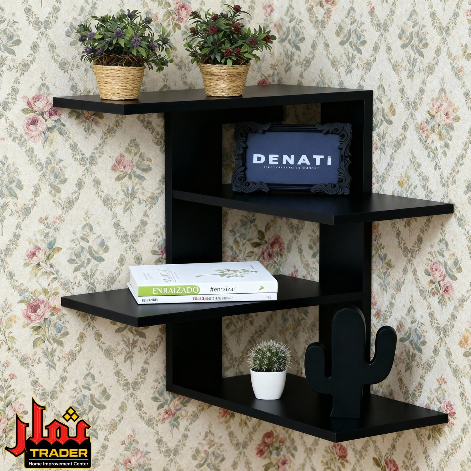 Modern White Wooden Wall Shelves with 4-Tier Design | Decorative Floating Wall Rack for Home - Image 4