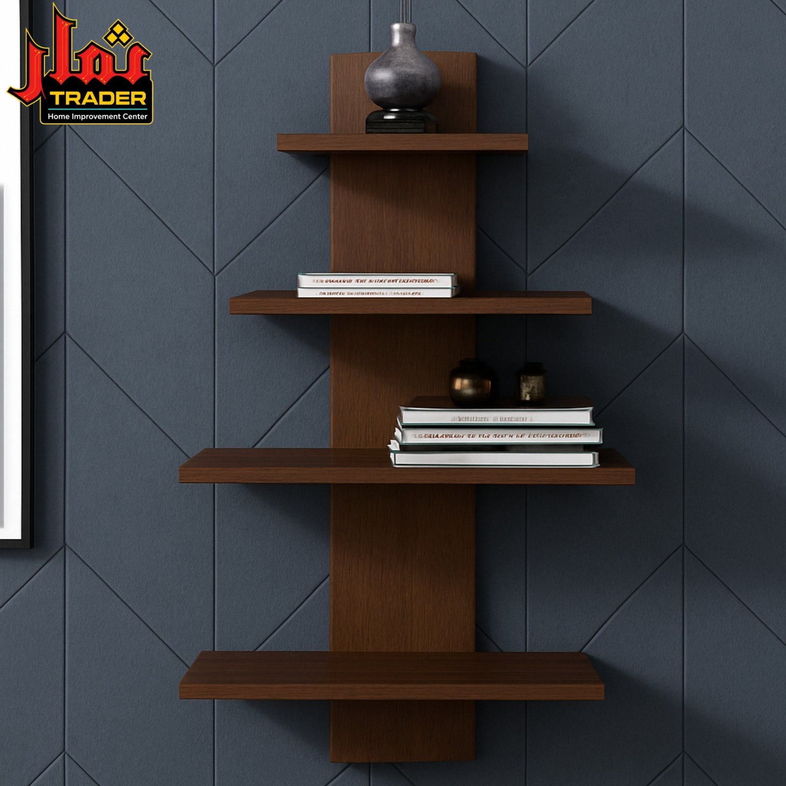 Modern White Wall Shelves with Vertical Back Panel | 3-Tier Floating Wall Rack for Home & Office - Image 3