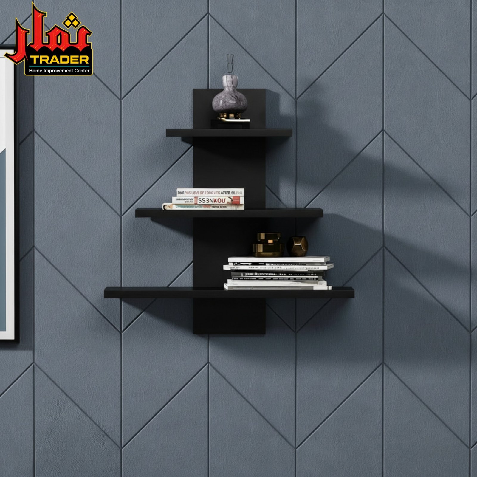 Modern White Wall Shelves with Vertical Back Panel | 3-Tier Floating Wall Rack for Home & Office - Image 4