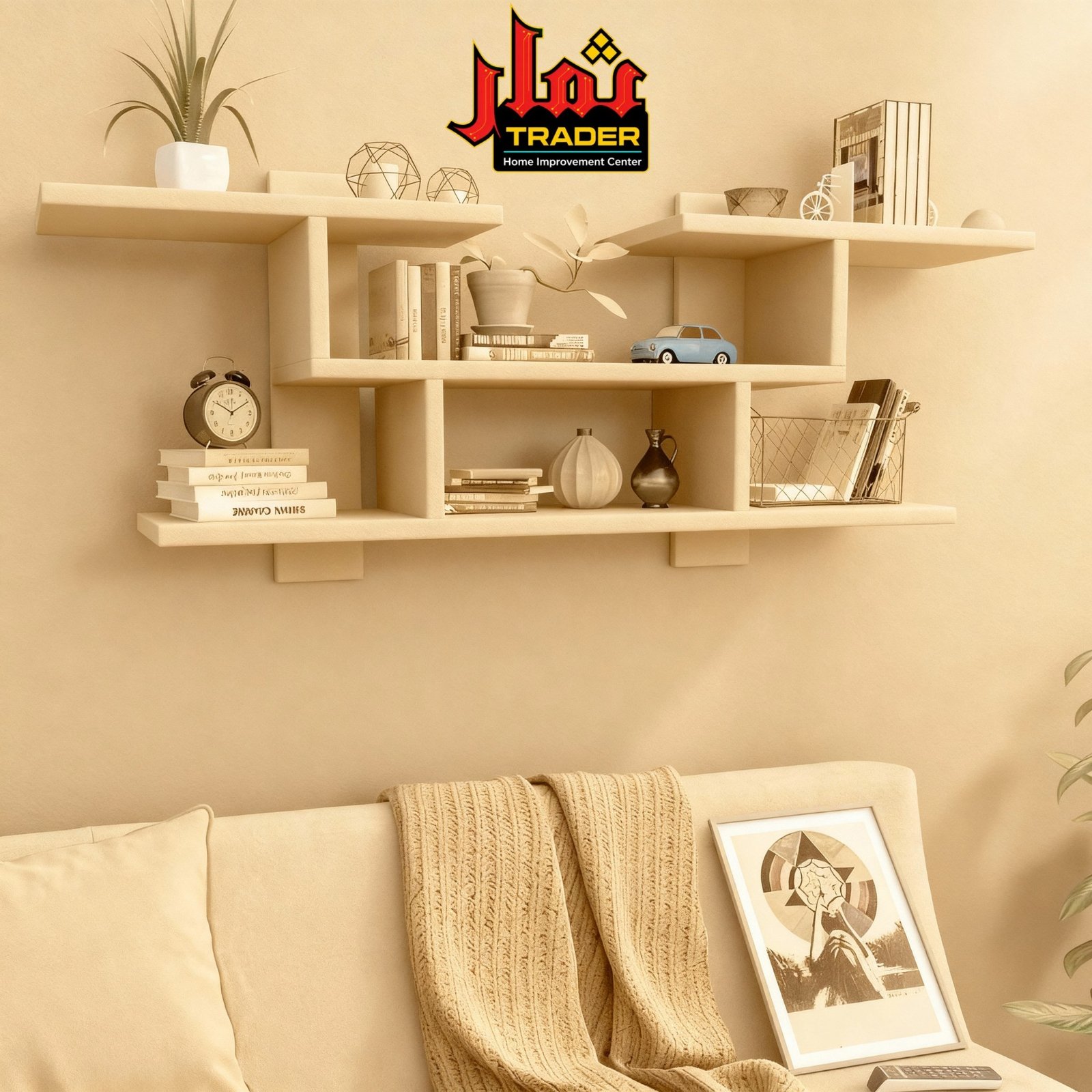 Modern Wooden Wall Shelves with Storage Compartments | Decorative Floating Wall Rack - Image 5