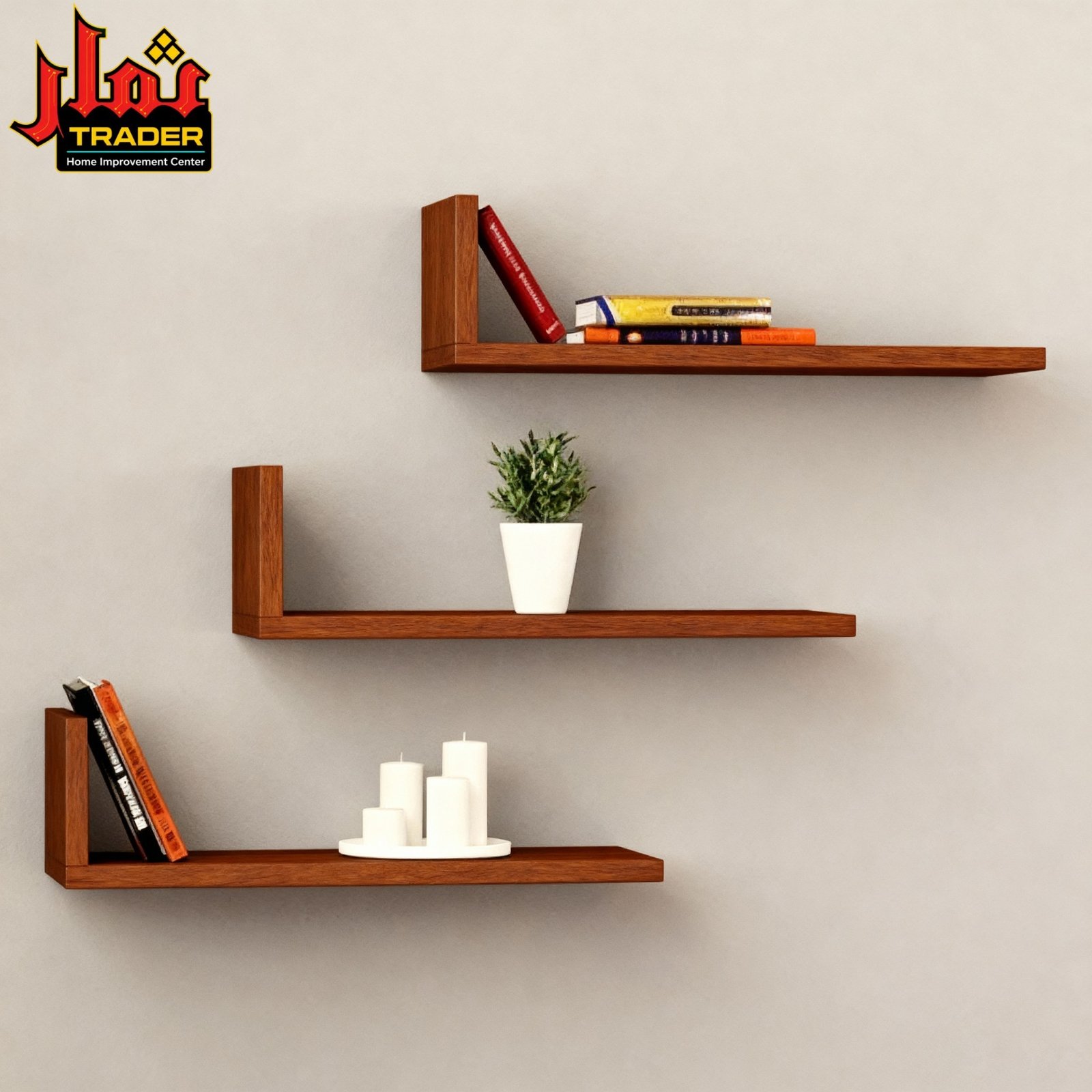 Modern Wooden Wall Shelves | Floating Decorative Display Shelves - Image 2