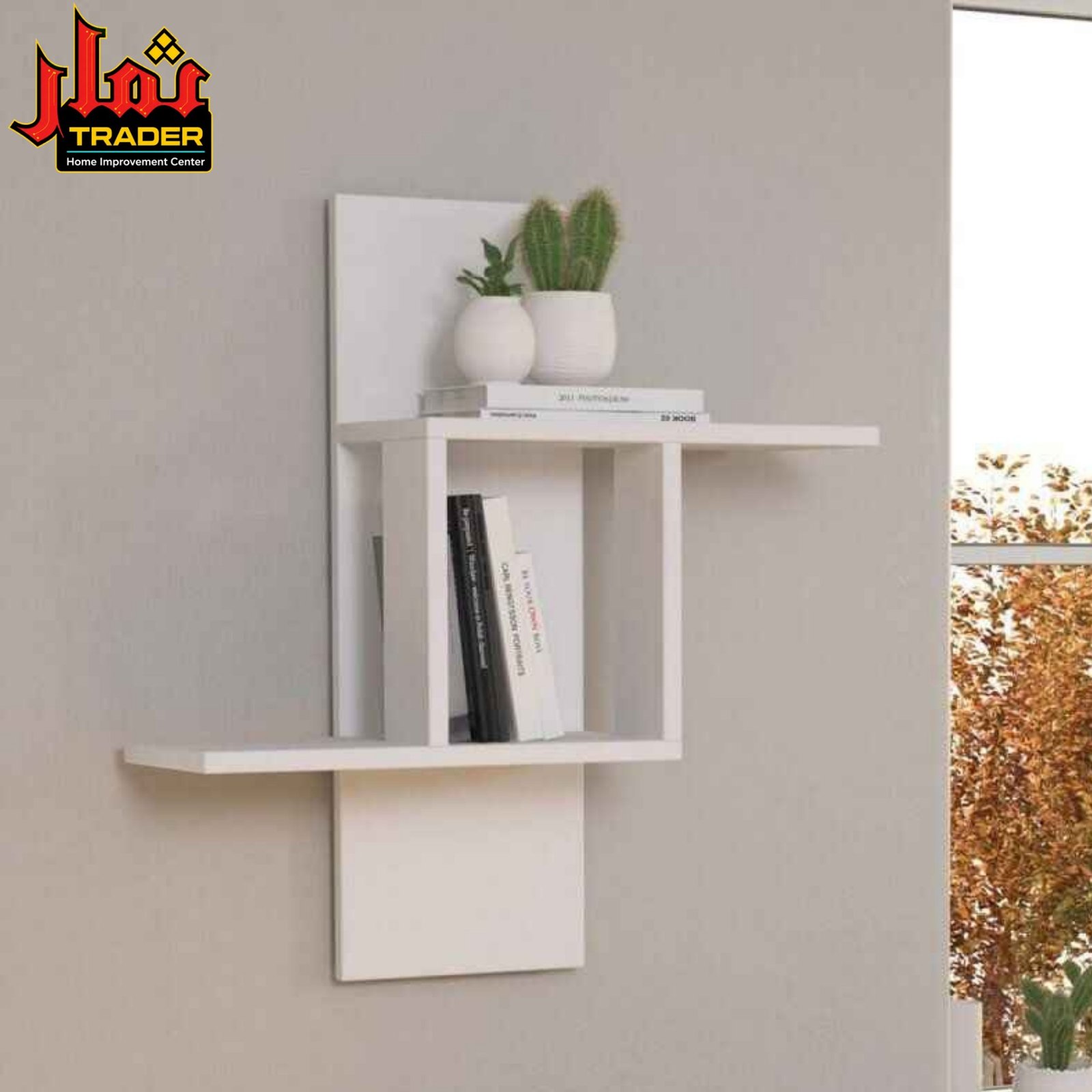 Modern Wooden Wall Shelf with Open Storage & Display Rack | Floating Wall Mounted Shelf Pakistan - Image 4