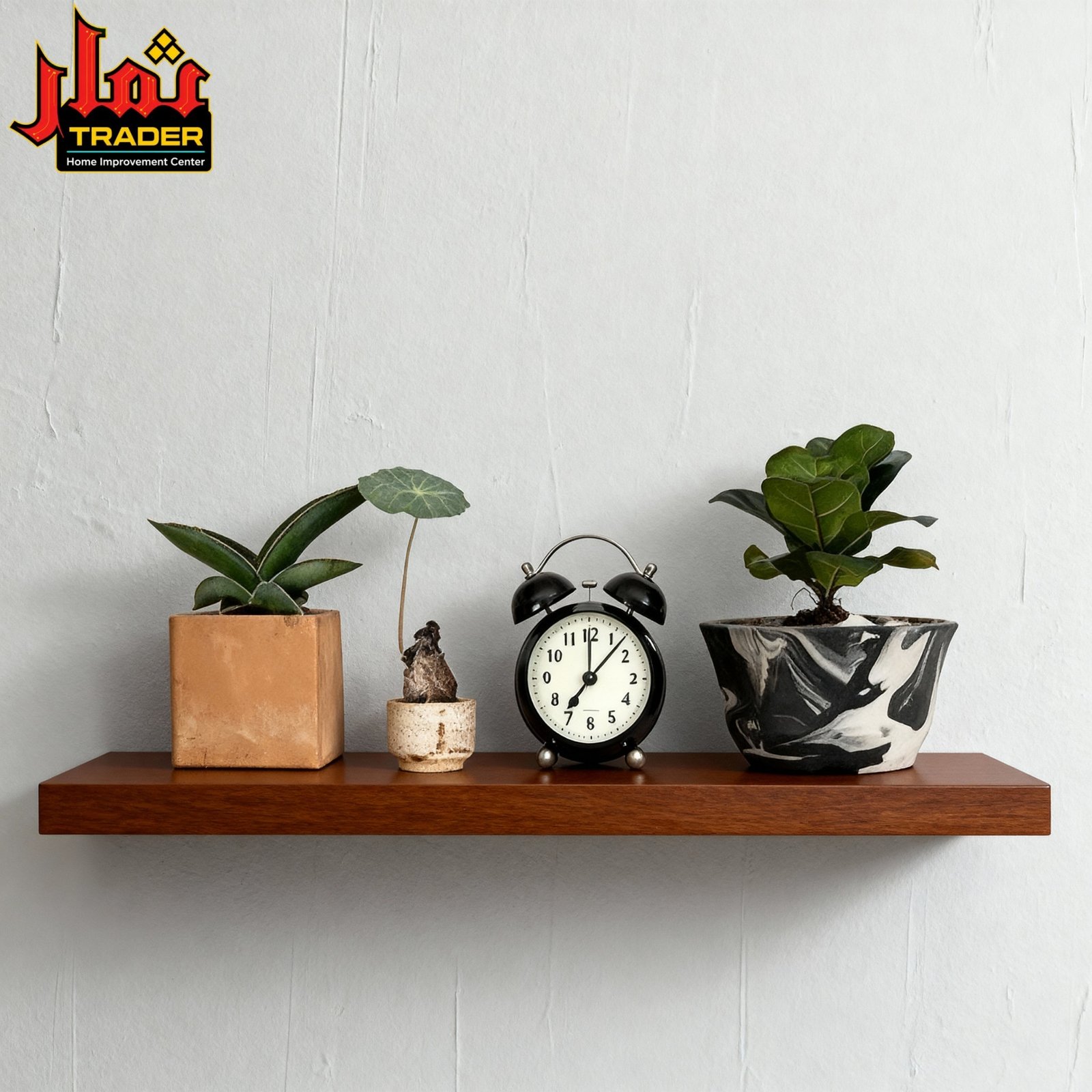 Modern Black Floating Wall Shelf | Minimalist Decorative Display Shelf - Image 2