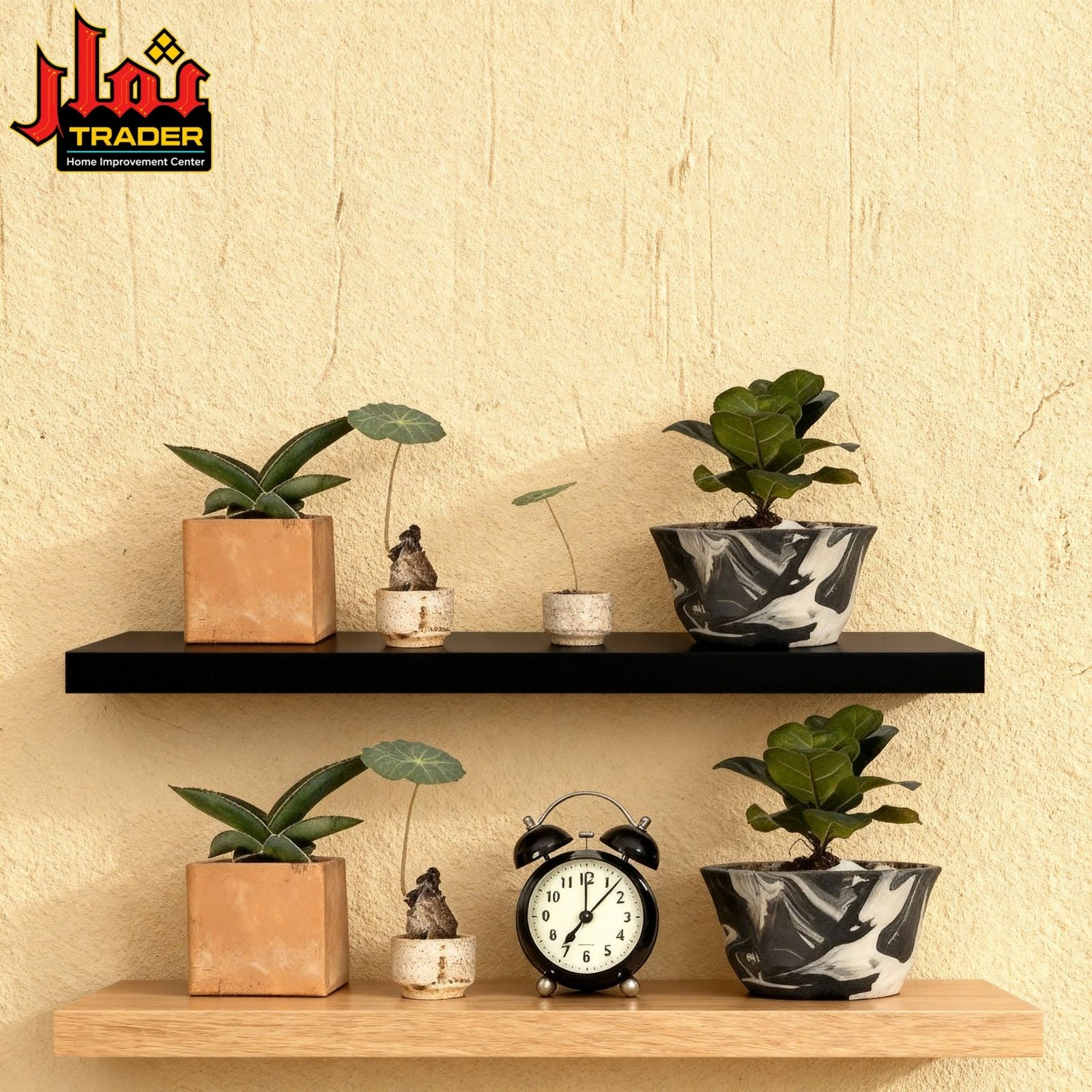 Modern Black Floating Wall Shelf | Minimalist Decorative Display Shelf - Image 4