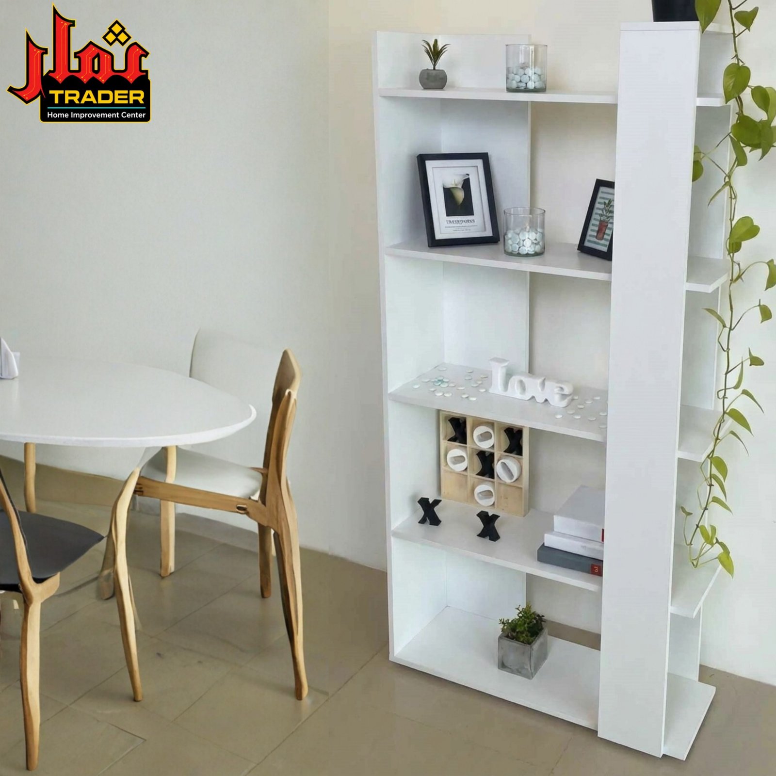 Modern Wooden Display Rack with Multi-Tier Shelves | Freestanding Bookcase & Home Organizer - Image 2