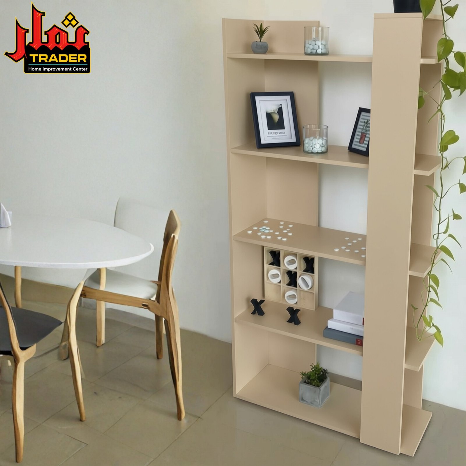 Modern Wooden Display Rack with Multi-Tier Shelves | Freestanding Bookcase & Home Organizer - Image 5