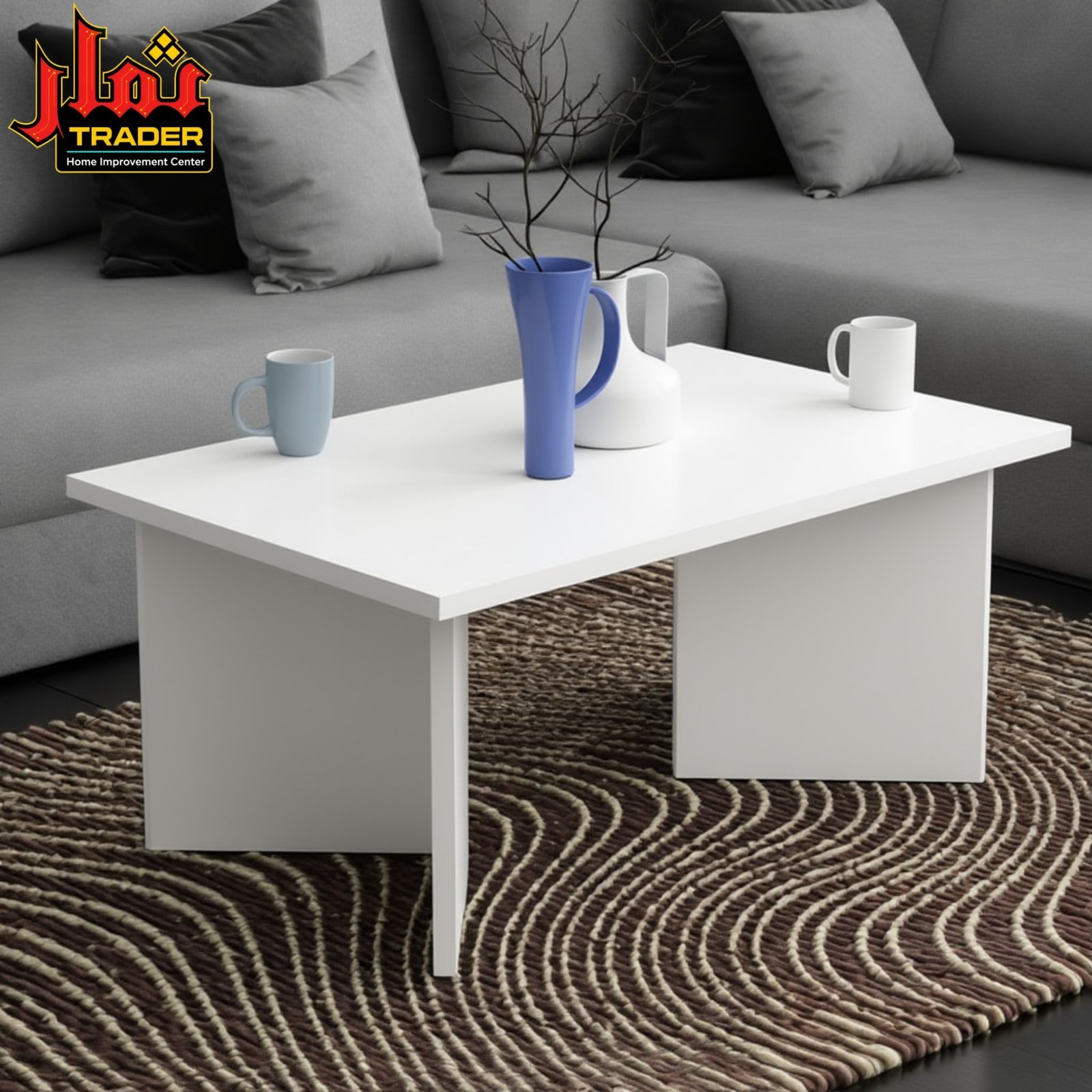 Modern Black Coffee Table | Minimalist Rectangular Living Room Center Table Pakistan - Image 5
