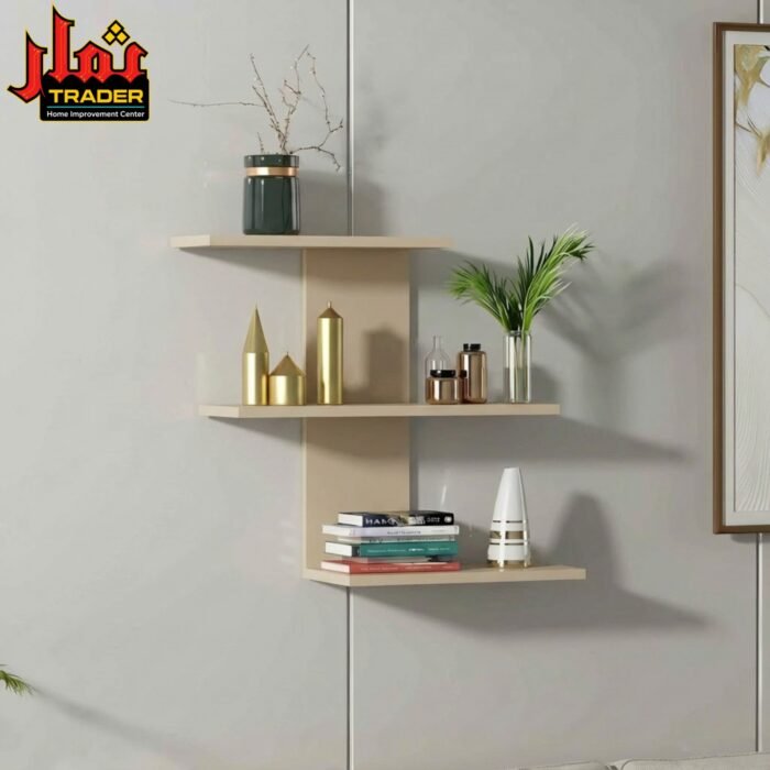 Modern Beige Floating Wall Shelves | Decorative Wall Display Shelves