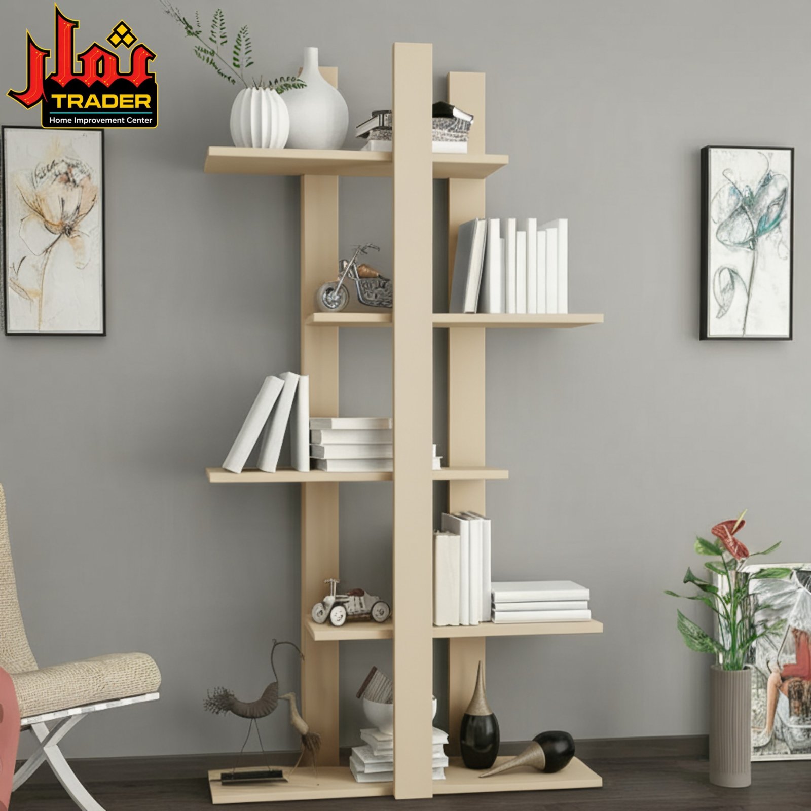 Modern Black Bookshelf | Contemporary Multi-Tier Display & Storage Rack - Image 3