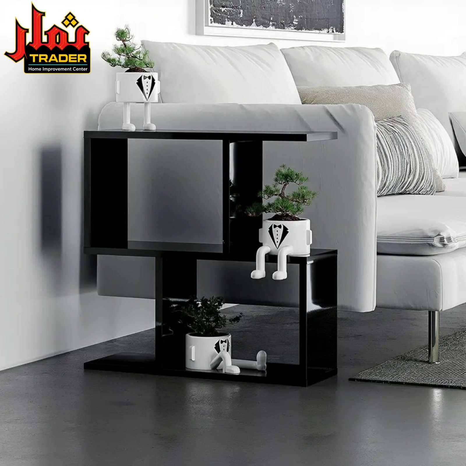 Modern Wooden Side Table with Open Shelves & Storage | Living Room End Table Pakistan - Image 5