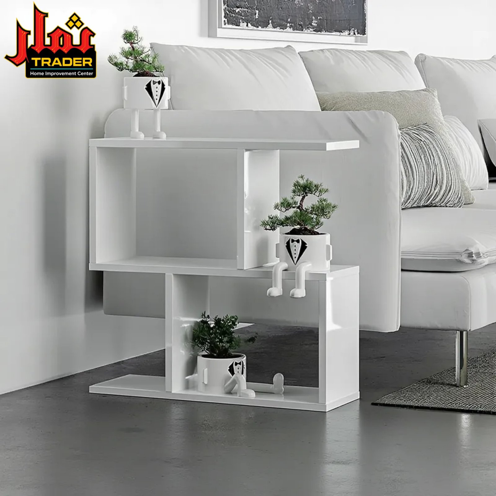 Modern Wooden Side Table with Open Shelves & Storage | Living Room End Table Pakistan - Image 4