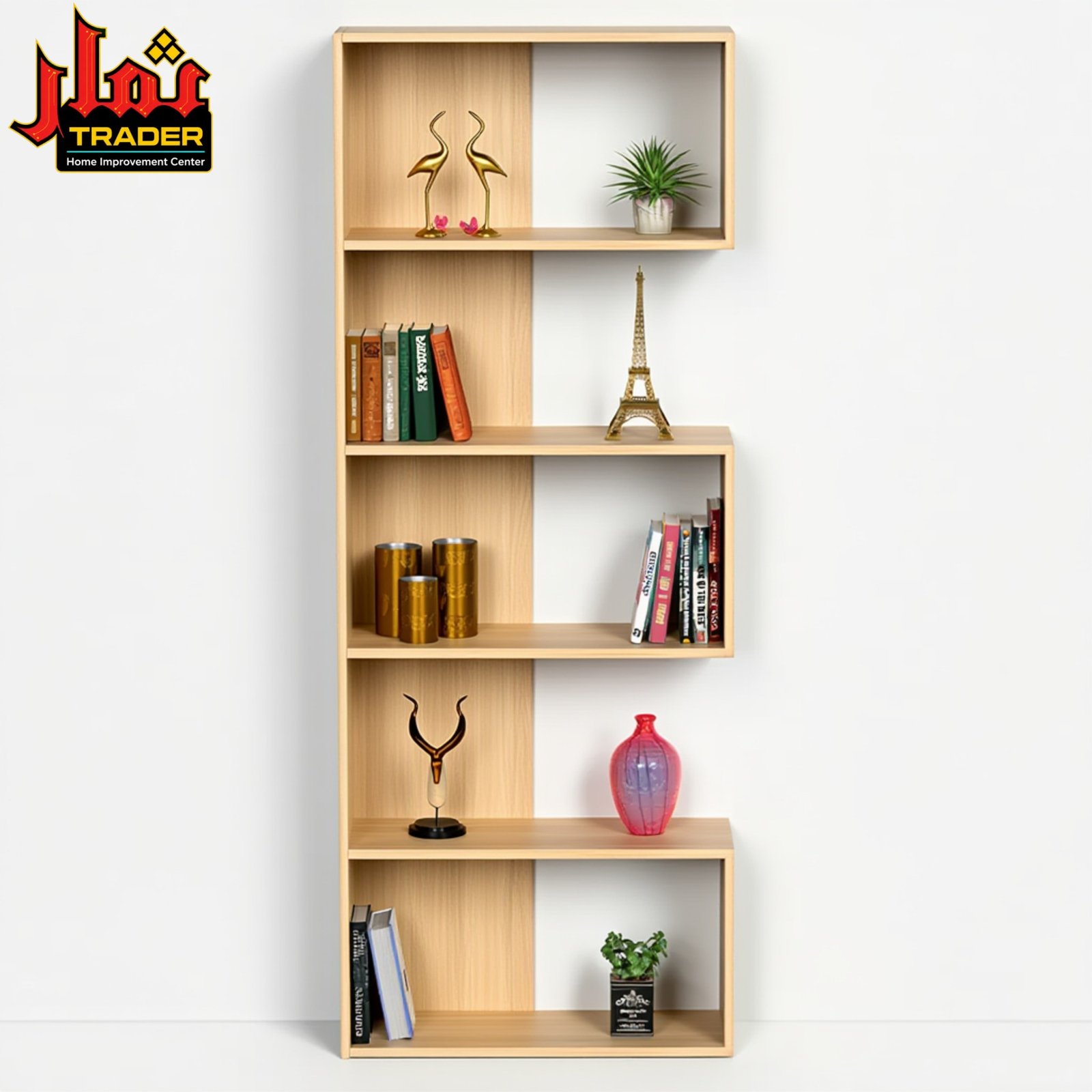 Modern Black Bookshelf | 5-Tier Decorative Display & Storage Rack - Image 3