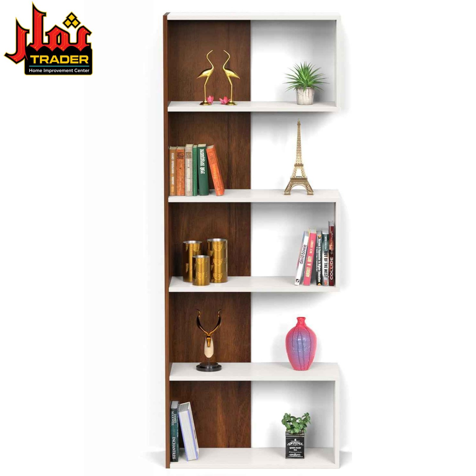 Modern Black Bookshelf | 5-Tier Decorative Display & Storage Rack - Image 5