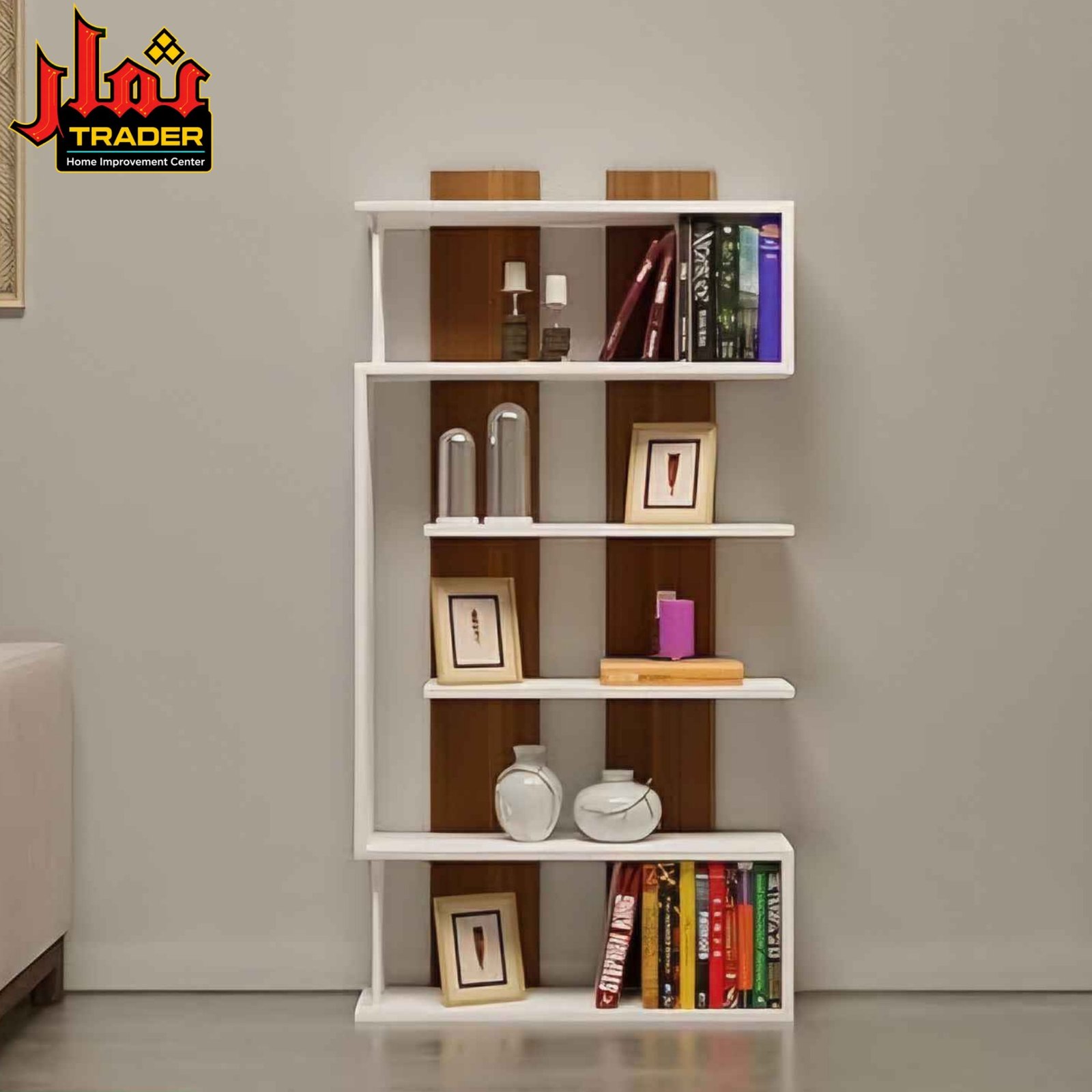 Modern Black Bookshelf | Multi-Tier Decorative Book Rack & Display Shelf - Image 2