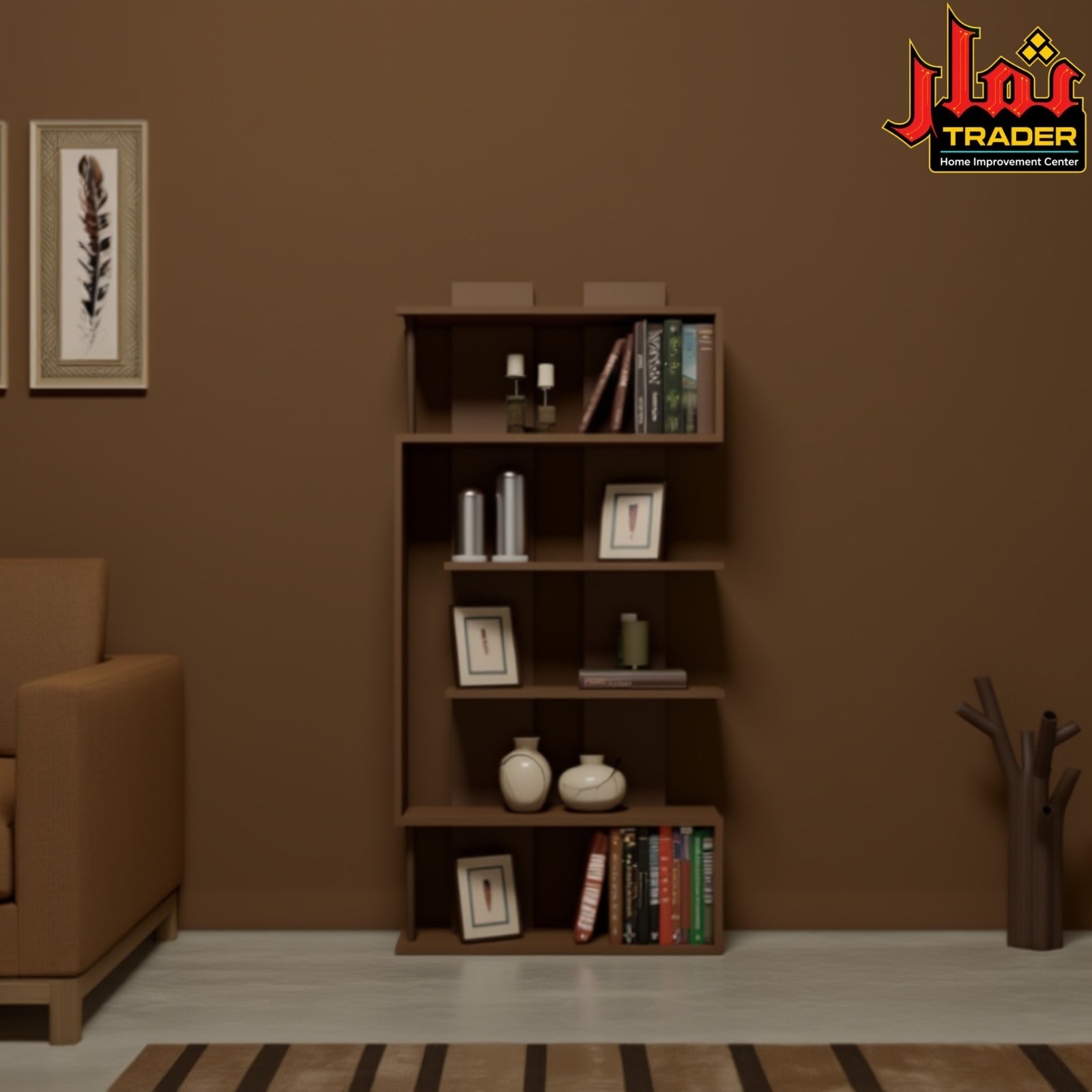 Modern Black Bookshelf | Multi-Tier Decorative Book Rack & Display Shelf - Image 5