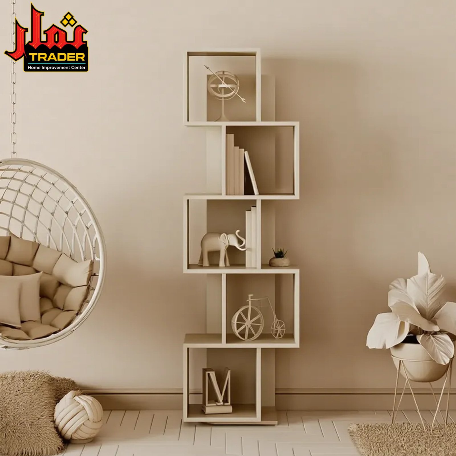 Modern White Decorative Corner Stand | Tall Display Shelf & Décor Rack - Image 2
