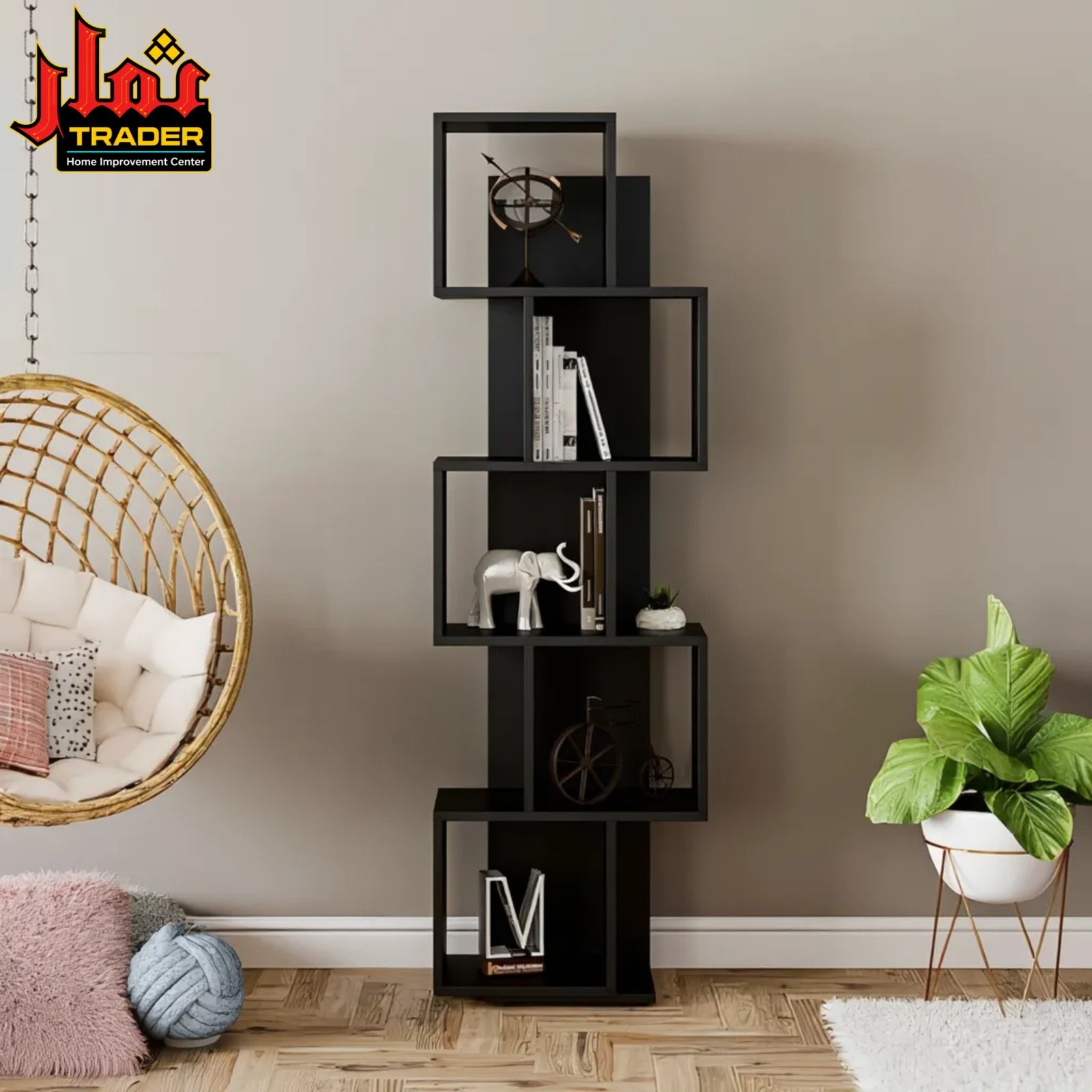 Modern White Decorative Corner Stand | Tall Display Shelf & Décor Rack - Image 3