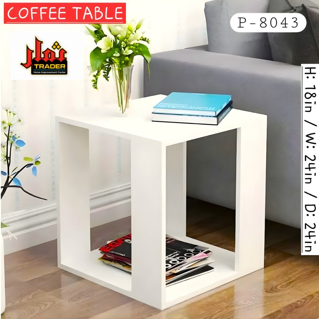 Dark Brown Wooden Side Table | Modern Square End Table with Open Shelf - Image 2