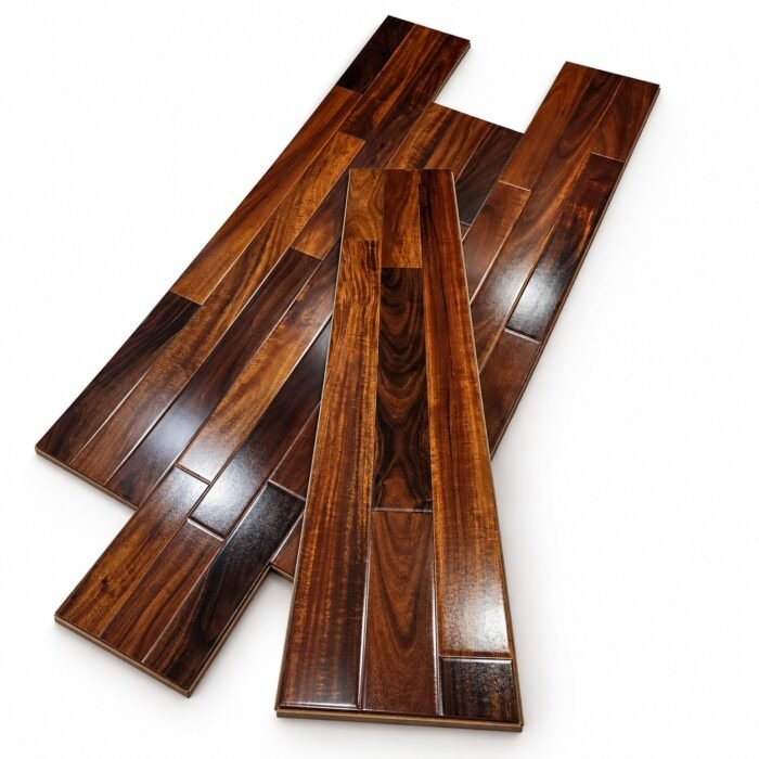 Premium 3-Strip Wood Flooring – Rich Brown Finish