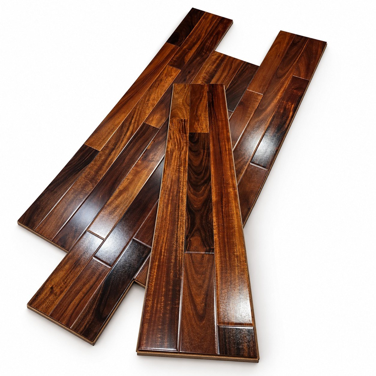 Premium 3-Strip Wood Flooring – Rich Brown Finish