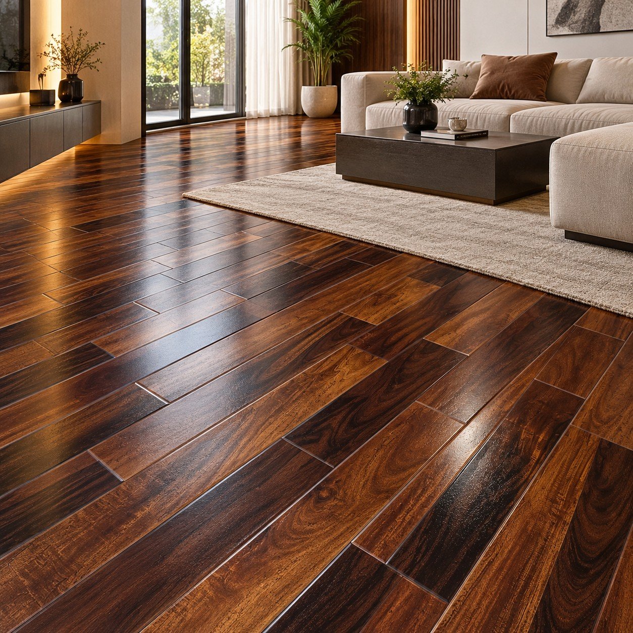 Premium 3-Strip Wood Flooring – Rich Brown Finish - Image 2