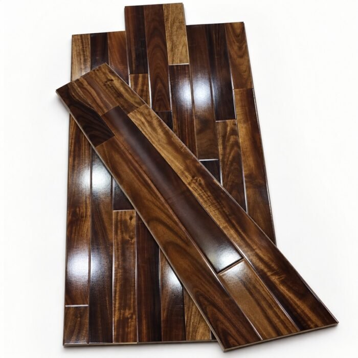 Premium 3-Strip Wood Flooring – Rich Brown Natural Finish