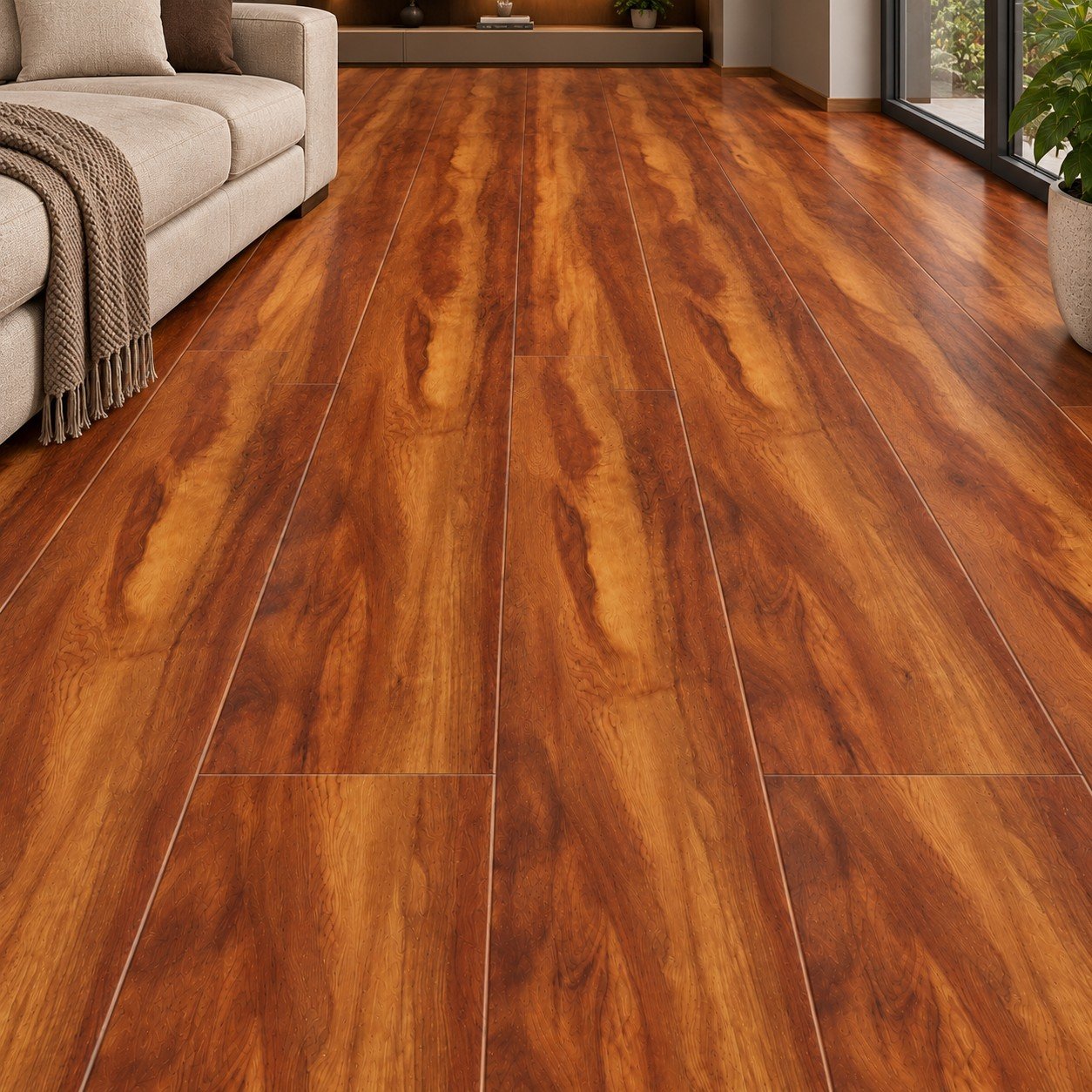 Premium Natural Brown Wooden Flooring – Rustic Wood Grain Finish - Image 2
