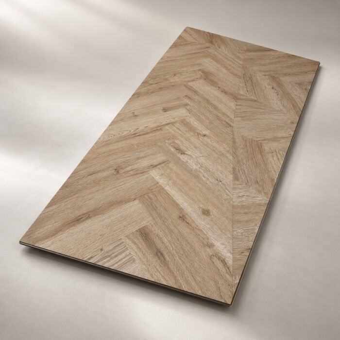 Premium Herringbone Wooden Flooring – Natural Light Oak Wood Finish