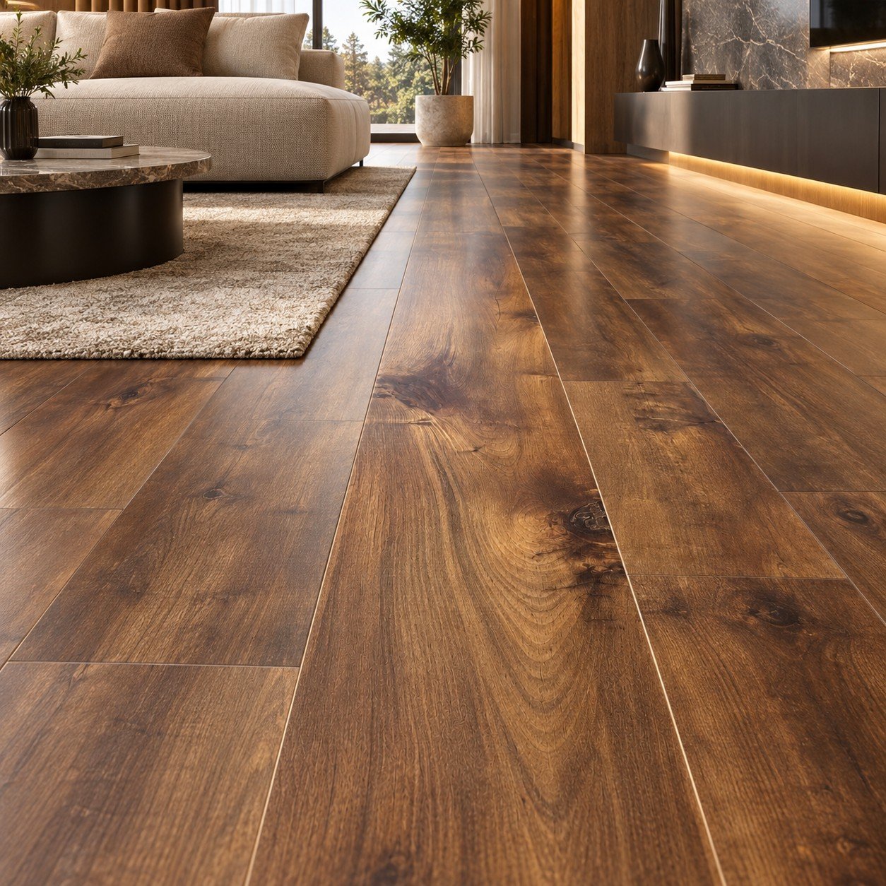 Warm Brown Wood-Look Flooring Lahore | SAMMAR - Image 2