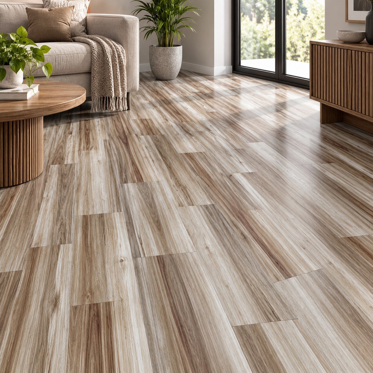 Natural Brown PVC Flooring in Pakistan | Wood-Look Flooring – SAMMAR - Image 2