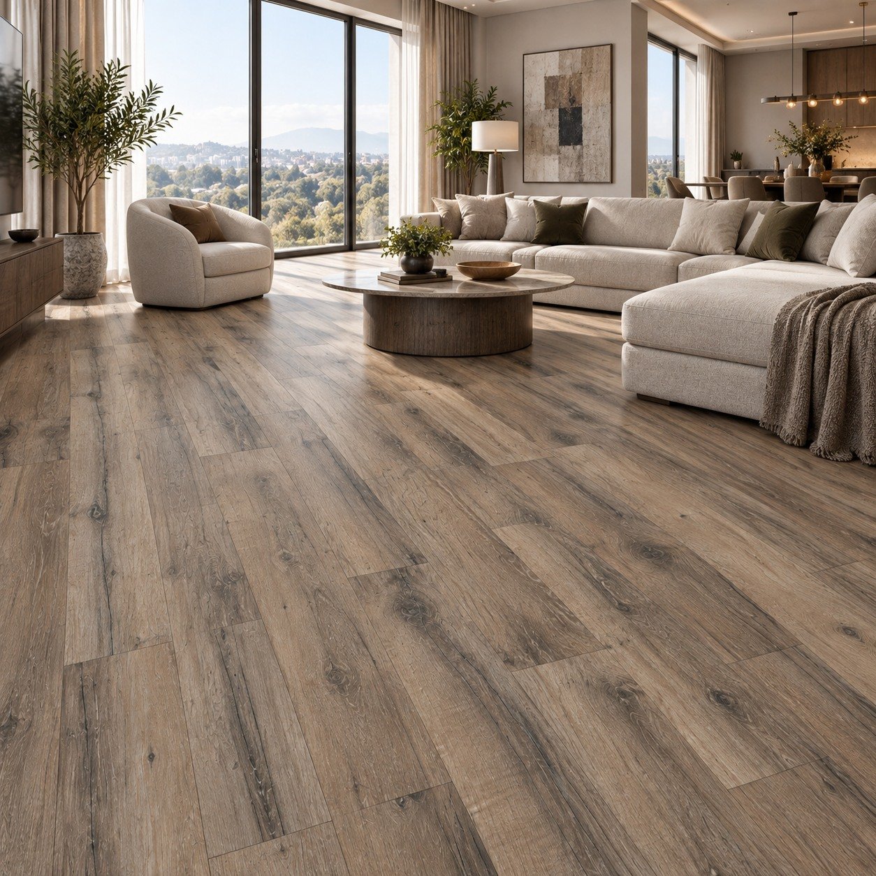Taupe Brown Wood-Look Flooring Lahore | SAMMAR - Image 2