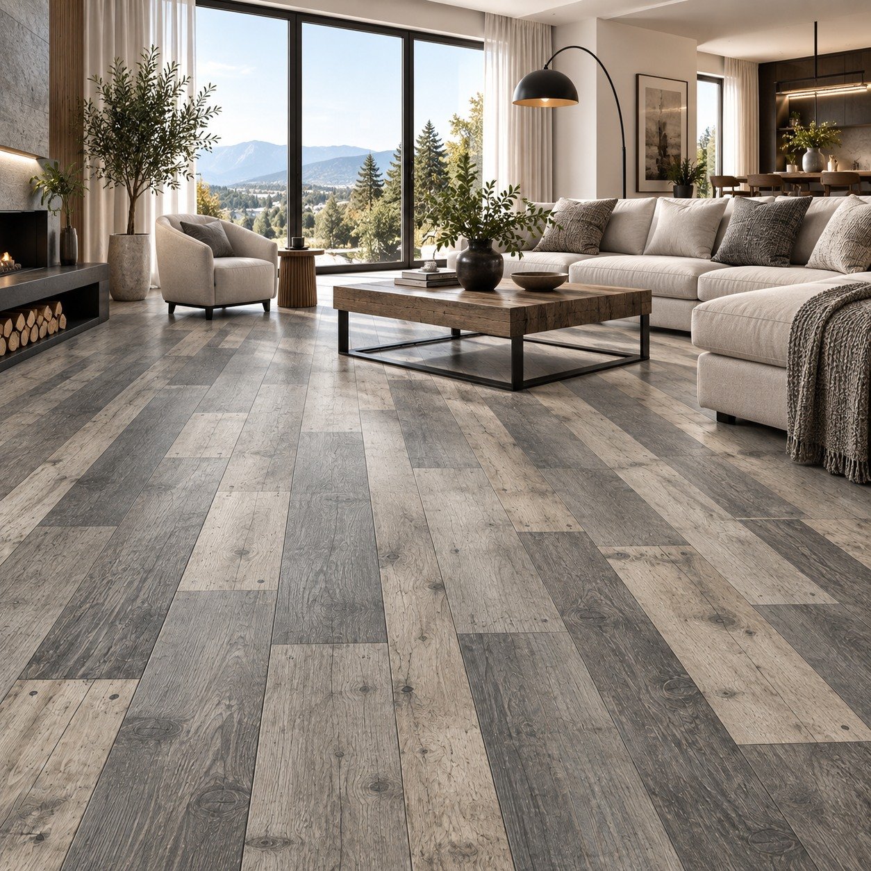 Rustic Grey Beige Wood Flooring Lahore | SAMMAR - Image 2