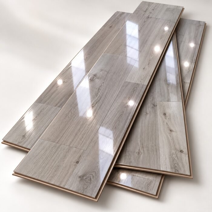 High Gloss light Grey Wood Flooring Lahore | SAMMAR