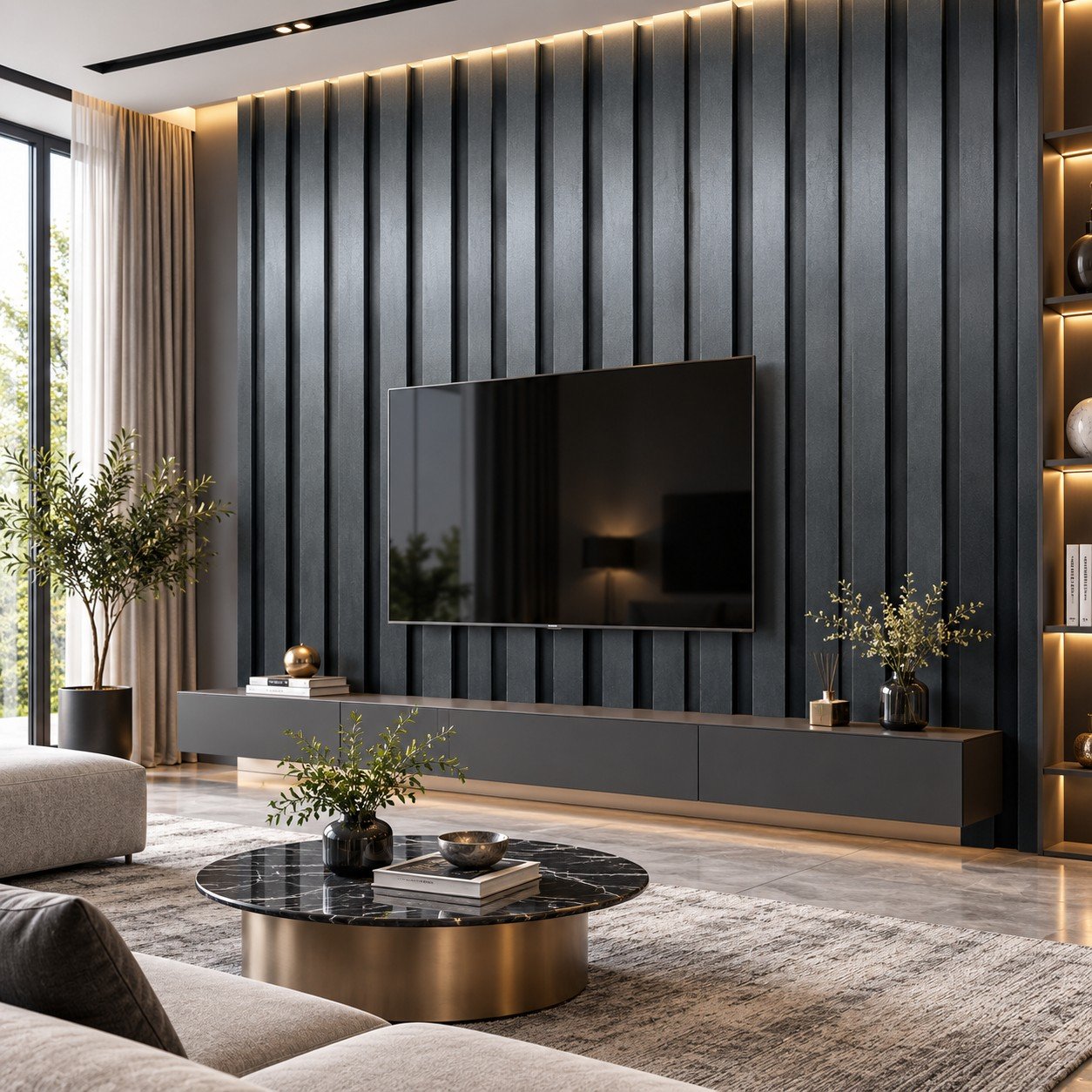 Black Fluted Wall Panel Lahore | SAMMAR - Image 2