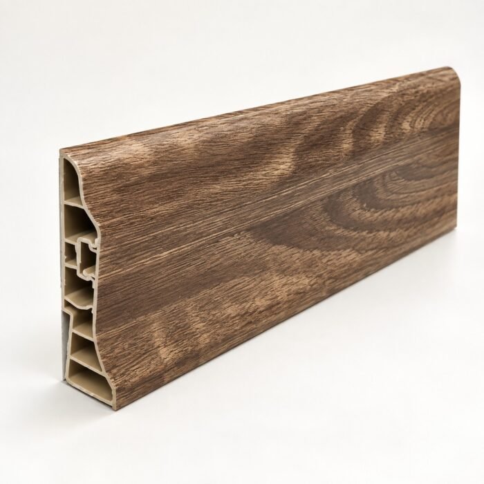 Wood Finish PVC Wall Skirting – Premium Wood Grain Floor Skirting Profile