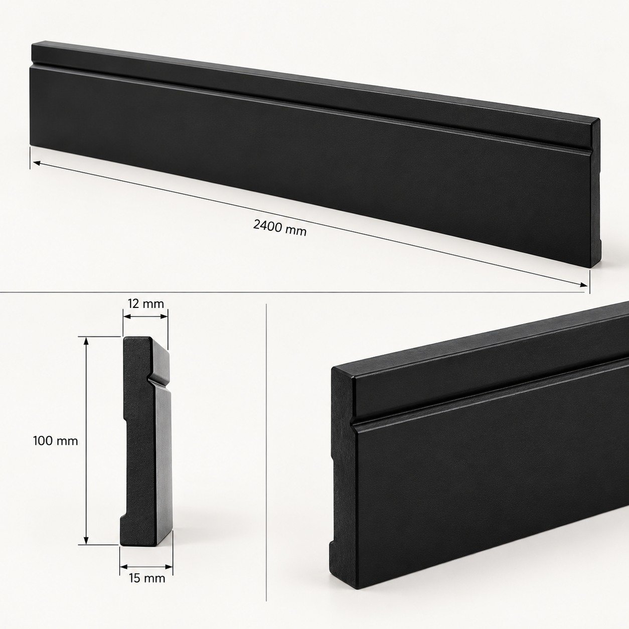 Black Matte Finish Decorative Skirting - Image 2