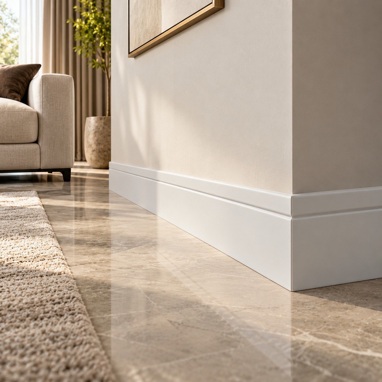 White Matte Finish Decorative Skirting - Image 3