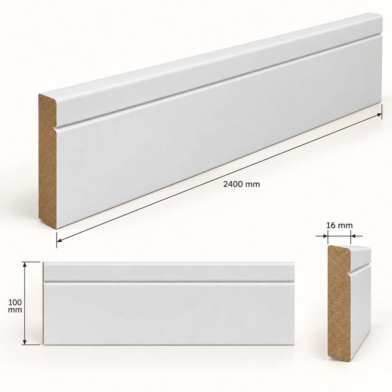 White Matte Finish Decorative Skirting - Image 2