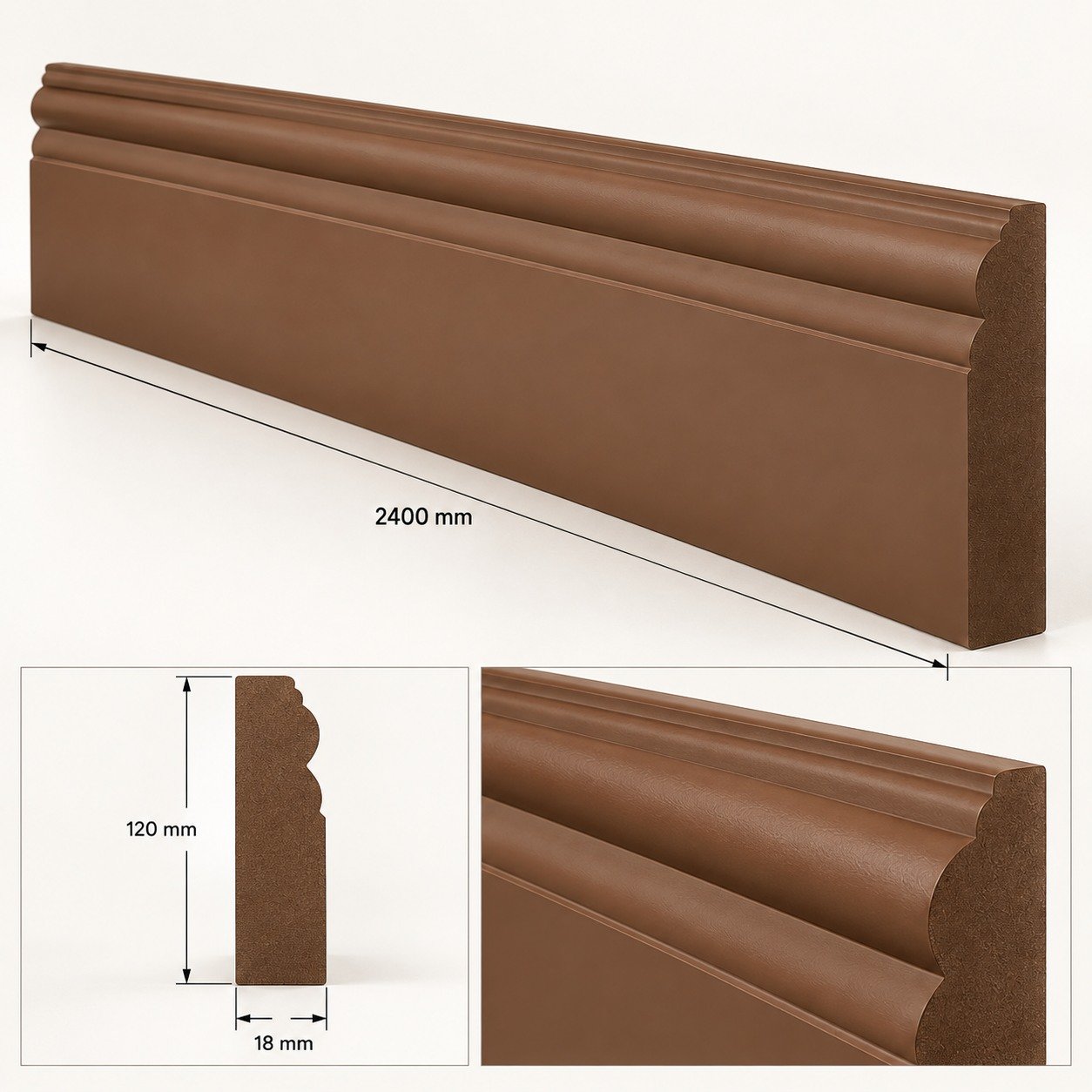 Brown Matte Finish Decorative Skirting - Image 2