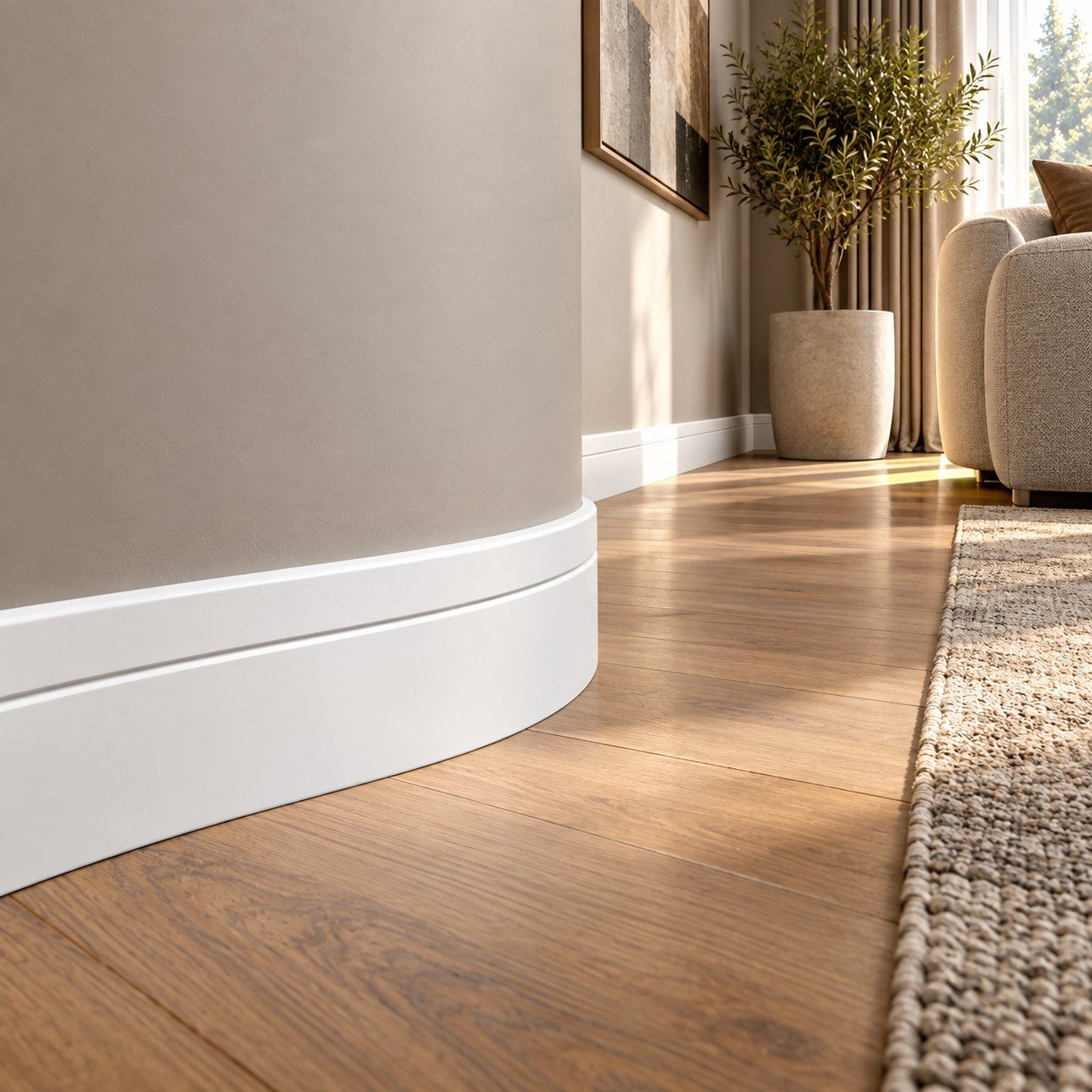 Flexible Skirting – Premium White Flexible Flooring Skirting Profile - Image 3