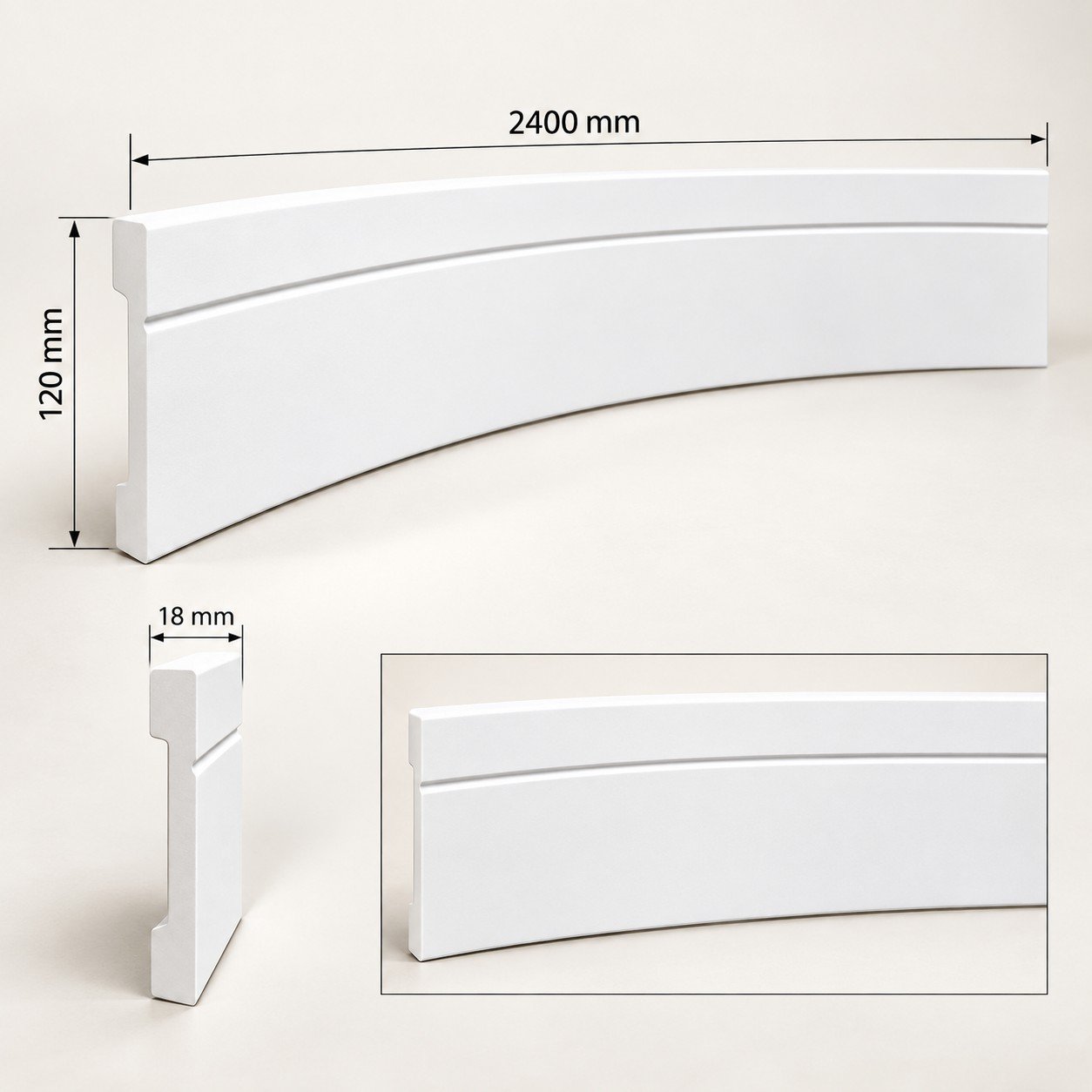 Flexible Skirting – Premium White Flexible Flooring Skirting Profile - Image 2
